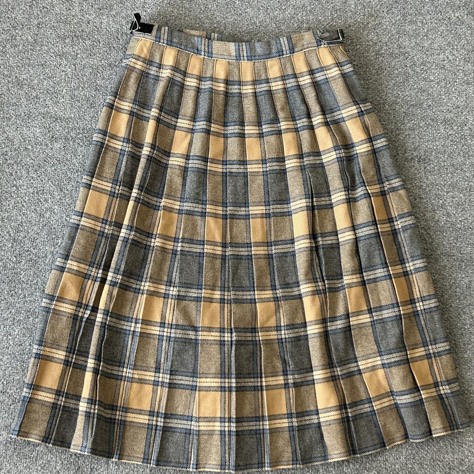 Scottish Clan Wear Plaid Wool Skirt Uk 14 Us 10 Plaid Wool Pleated Midi Kilt Uk